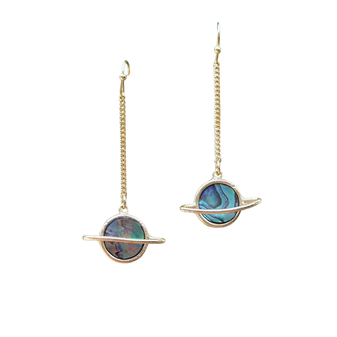 Saturn Chain Earrings Shell