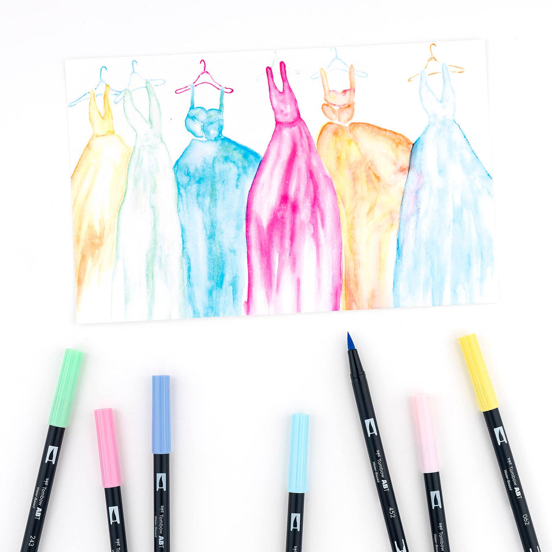 Dual Brush Pen Art Markers: Pastel - 10-Pack