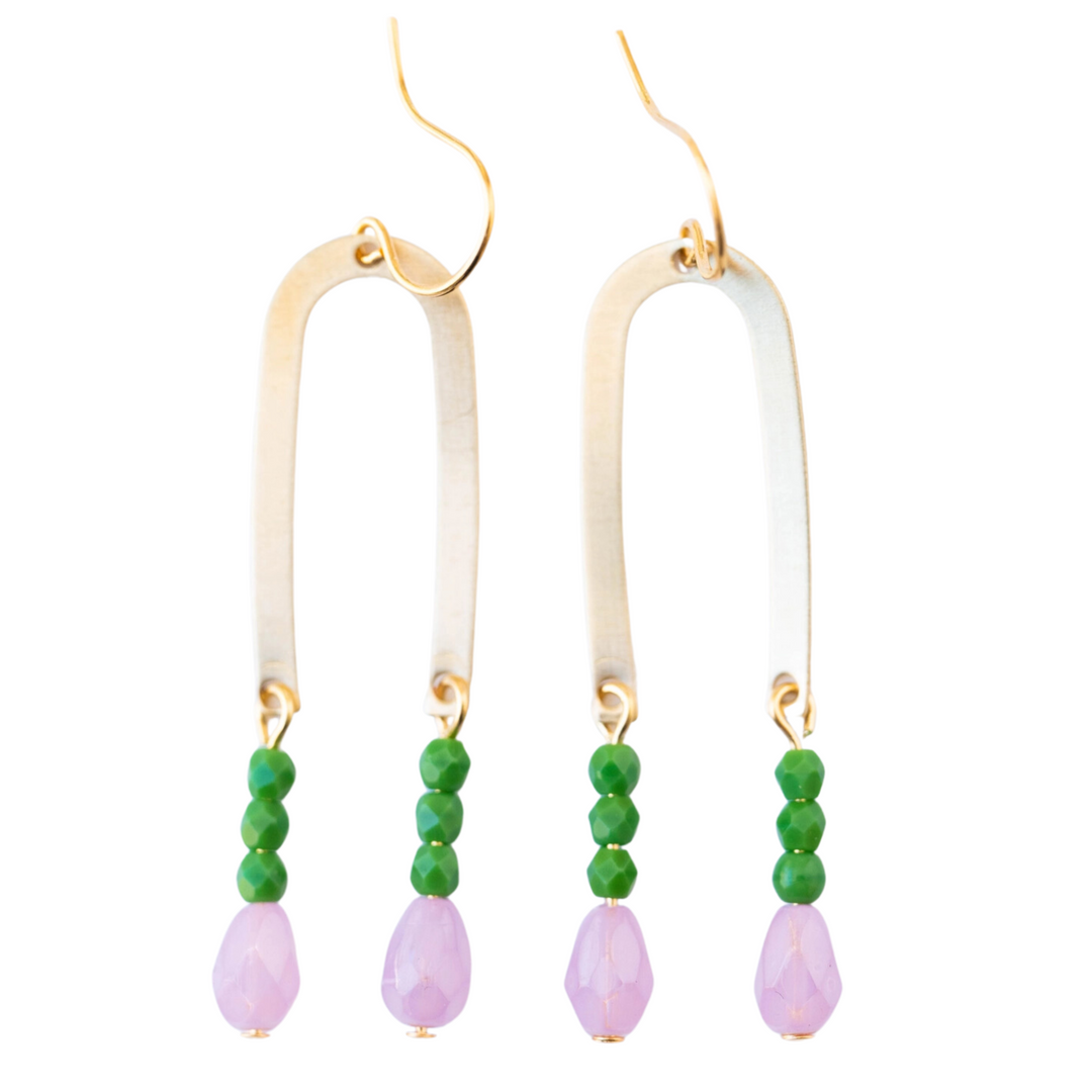 Long Arch Beaded Earrings