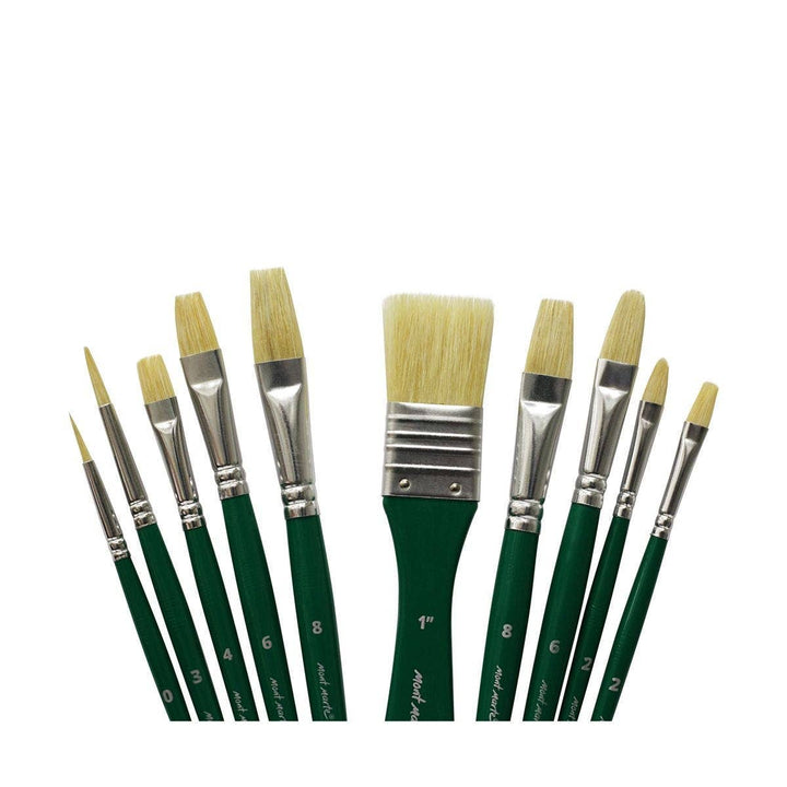 Hog Bristle Brush Set in Wallet 11pce - Oil