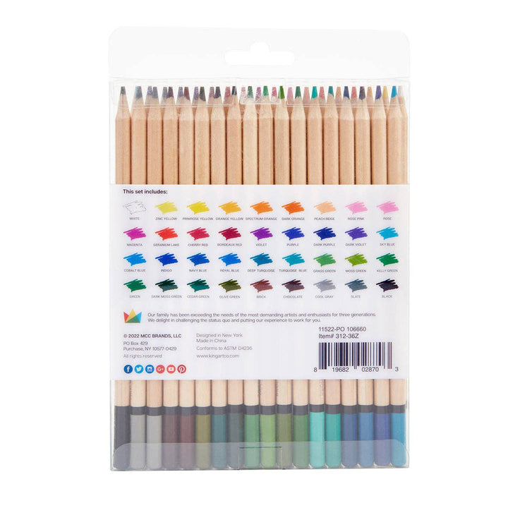 KINGART Colored Pencils — 36 Colors