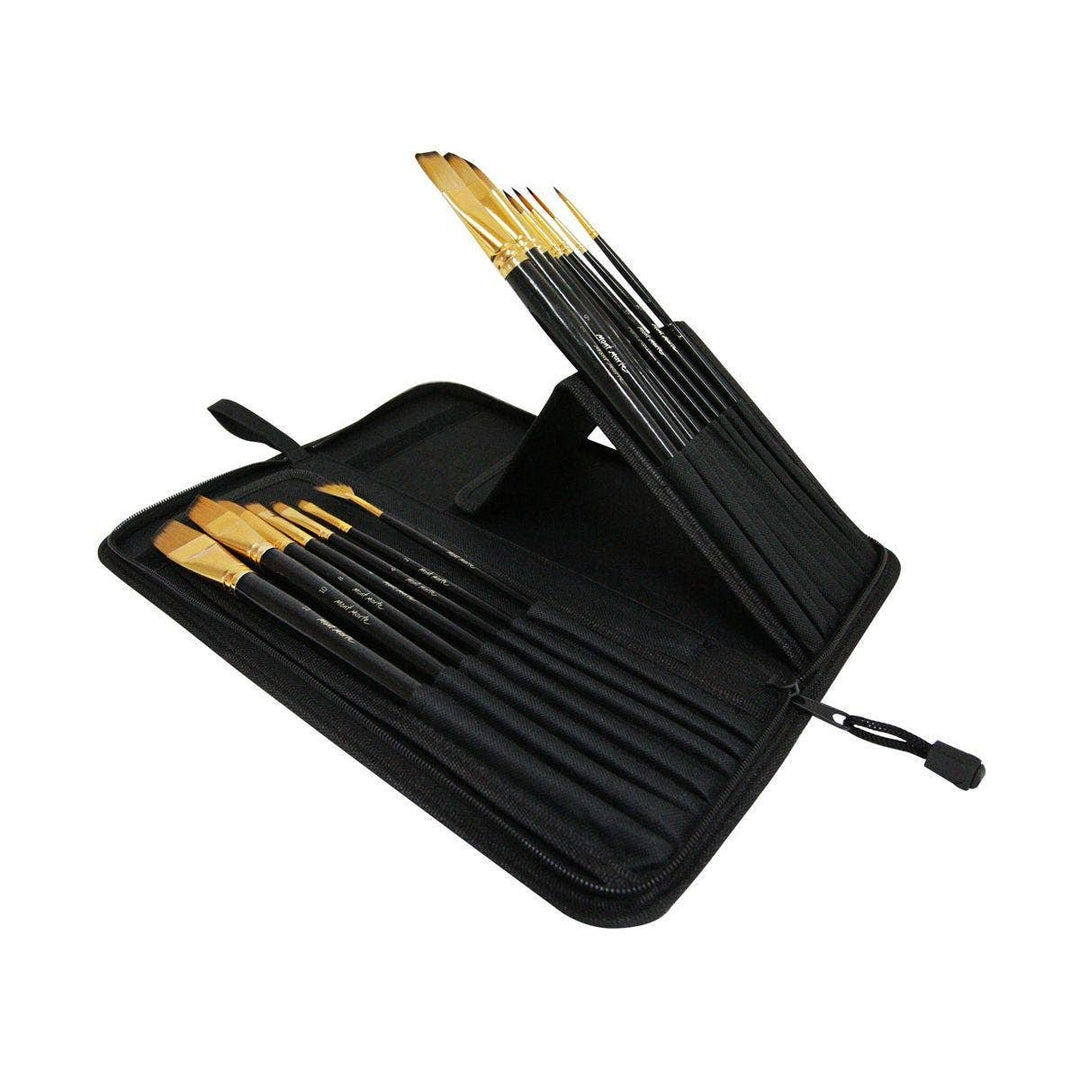 Studio Brush Set in Easel Wallet 15pce