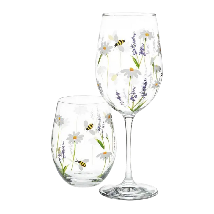 Lavender & Bees Wine Glass