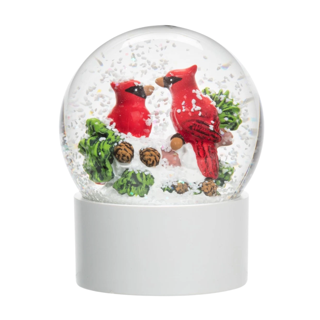 Cardinal Pair Snow Globe