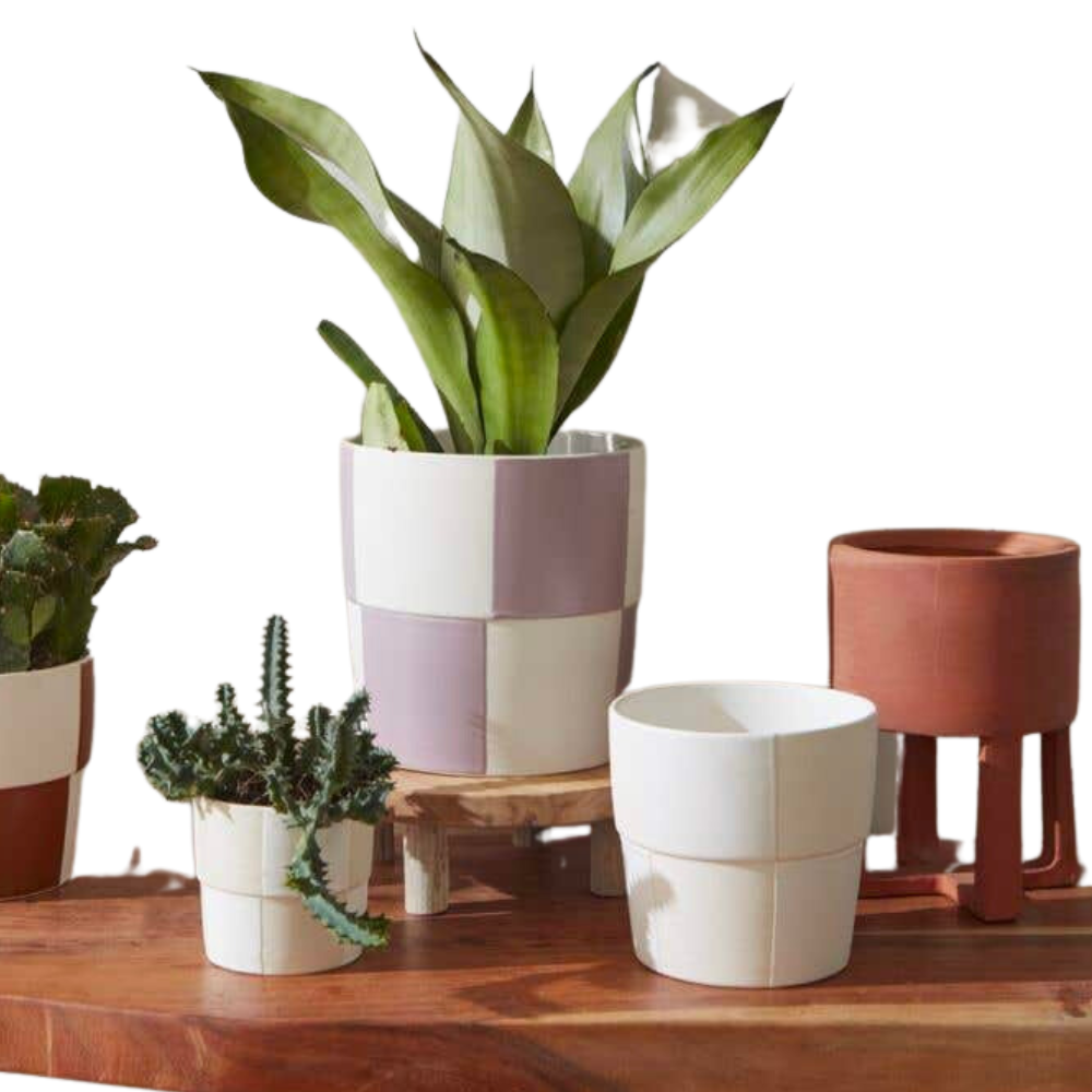 checkerboard plant pot Checkerboard Pot – Golden Hour Gift Co