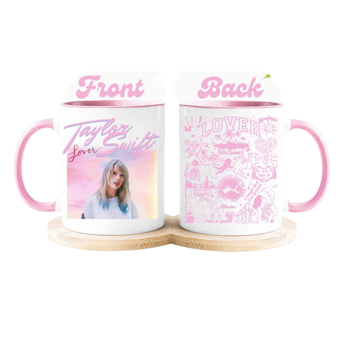 Taylor Swift Lover Mug with Pink Handle