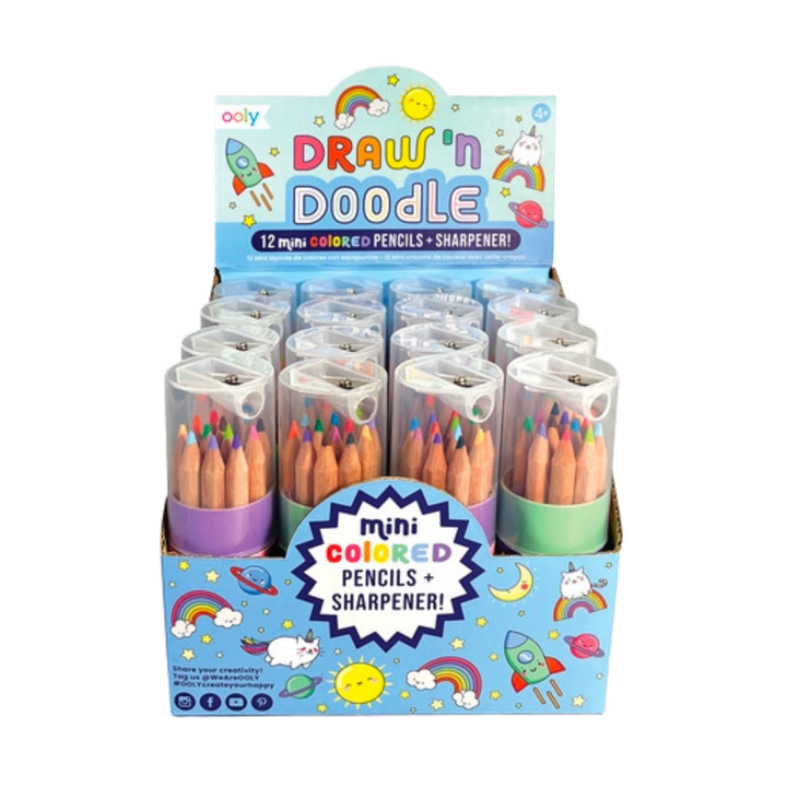 Draw 'n Doodle Mini Colored Pencils and Sharpener - Set of 12