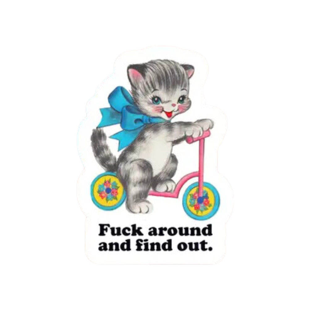 Cat Fuck Around and Find Out Sticker