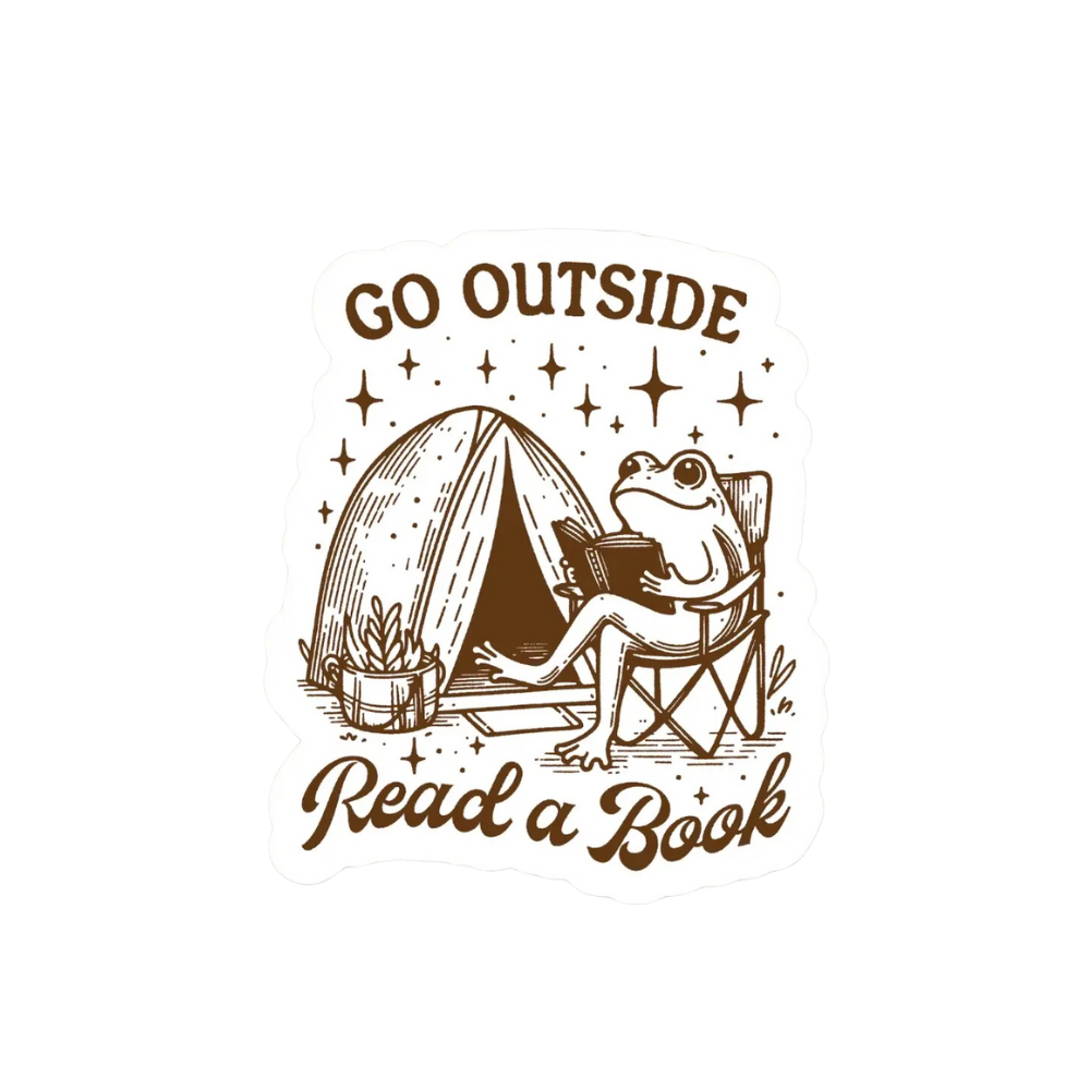 Go Outside Read A Book Sticker