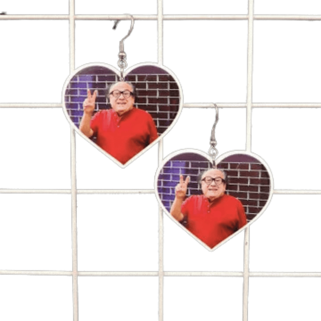 Danny DeVito Heart Earrings