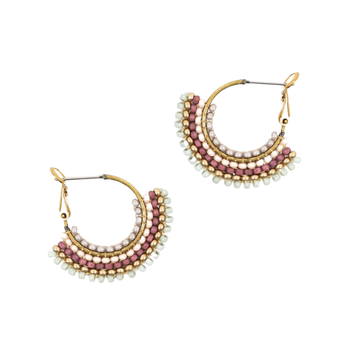 Handmade Beaded Skirt Hoop Earrings