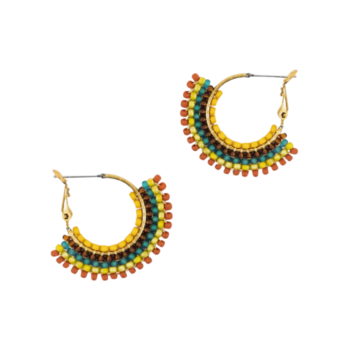 Handmade Beaded Skirt Hoop Earrings