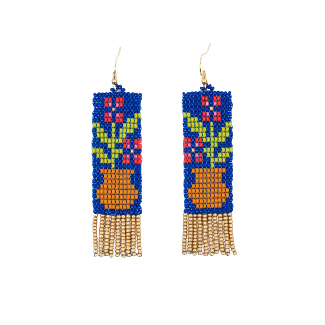 Flower Pot Fringe Earrings