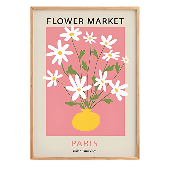 Flower Market Pink & Blue Art Print 18x24