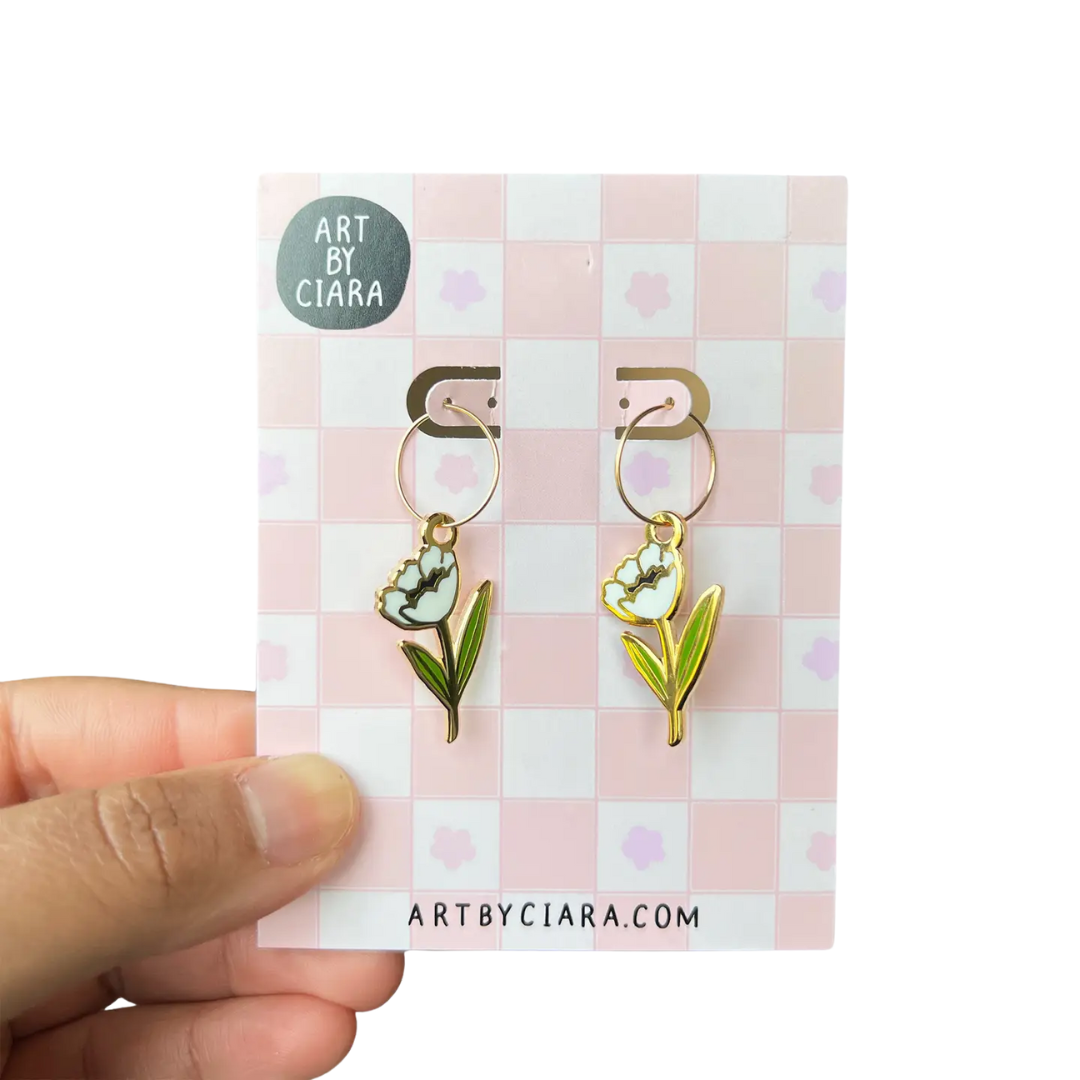 Gold Filled Tulip Hoop Earrings