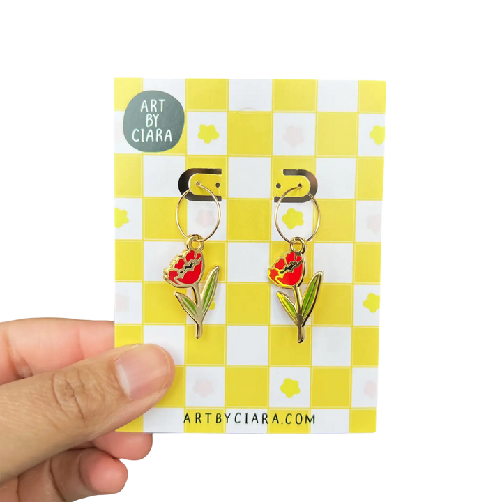 Gold Filled Tulip Hoop Earrings