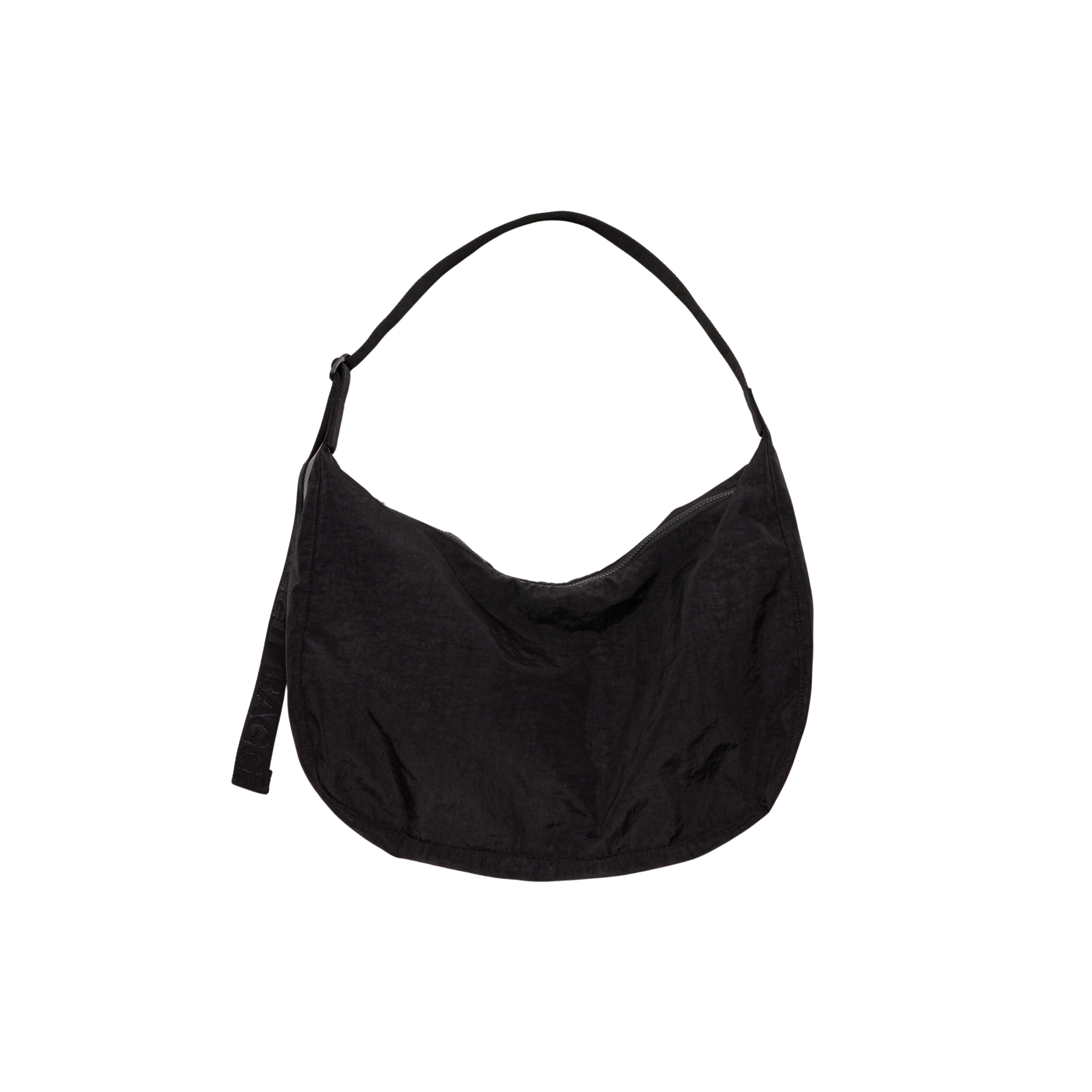 Recycled material crescent shoulder bag