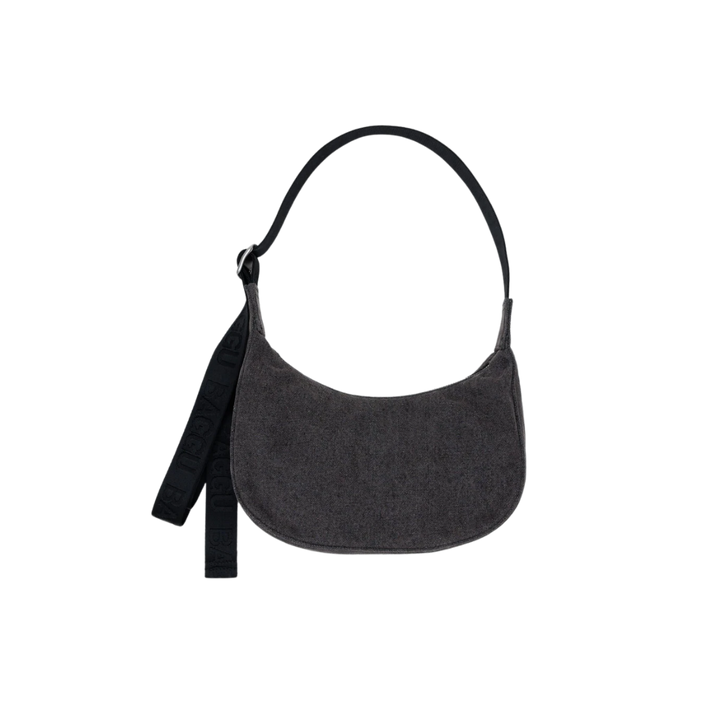 Small Denim Crescent Bag