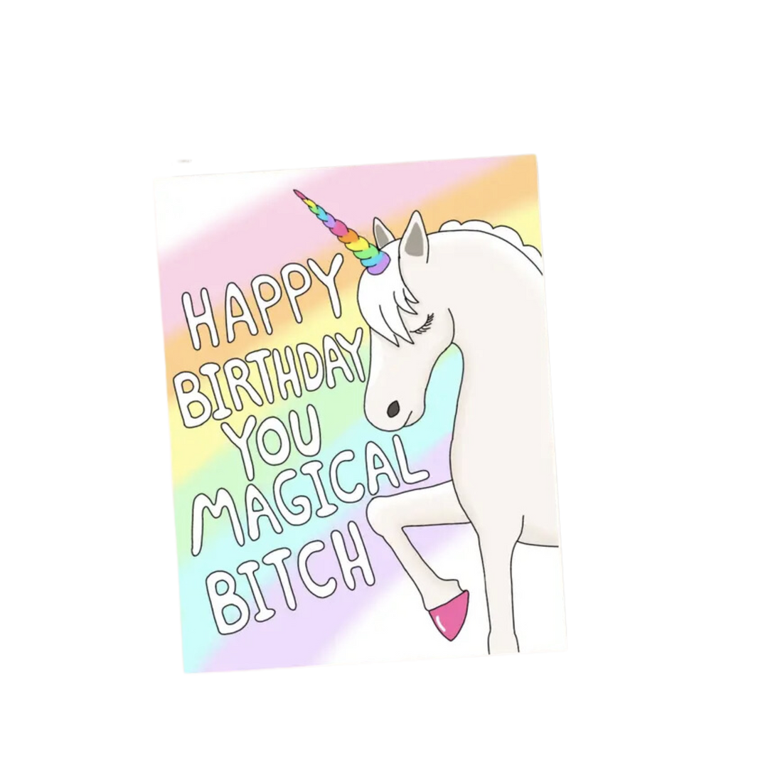 Magical Bitch Unicorn Birthday Card