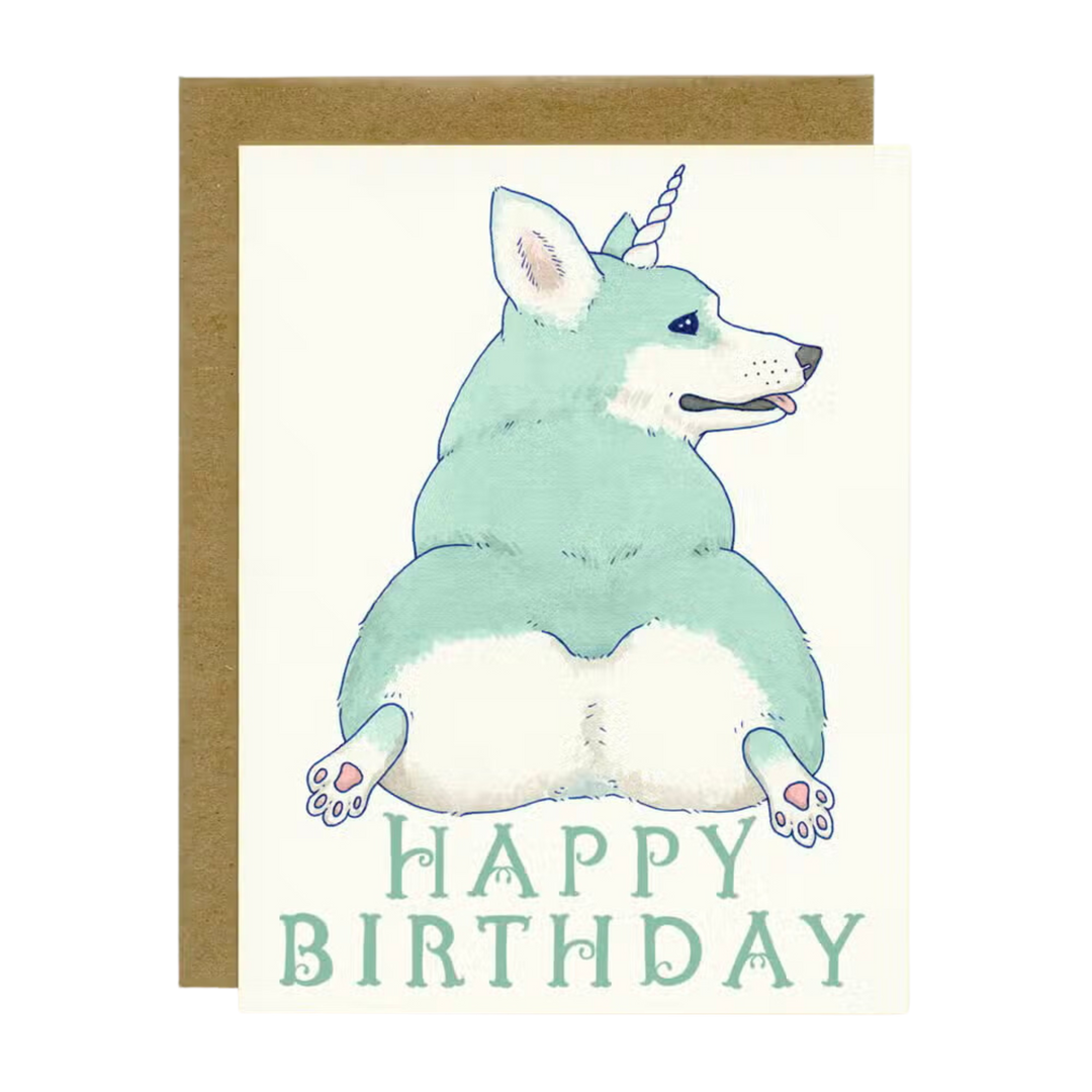 Unicorgi Birthday Card