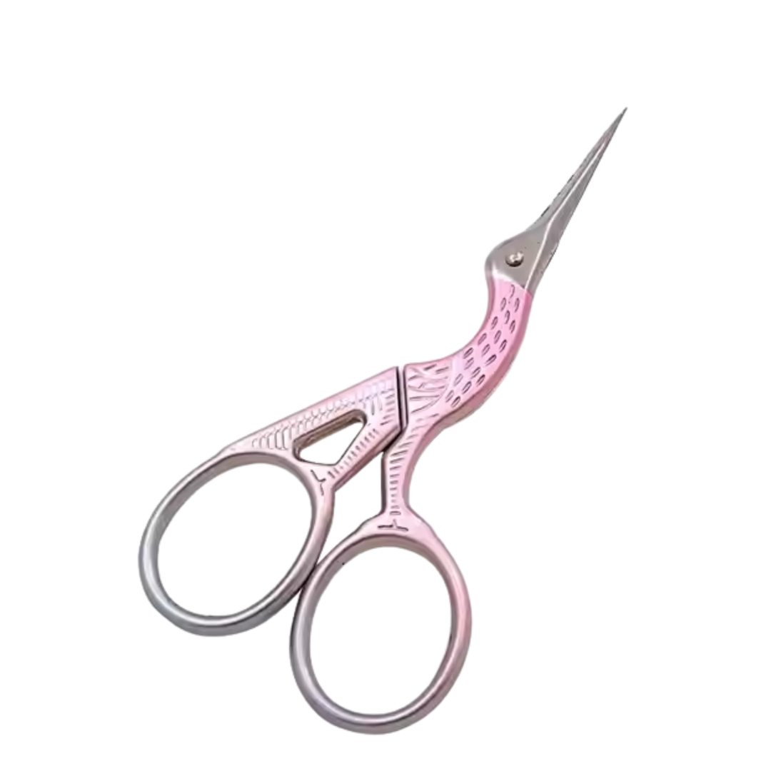 Colorful Vintage Crane Embroidery Scissors