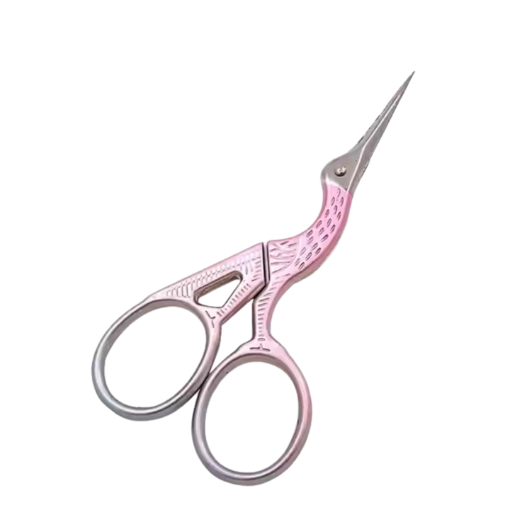 Colorful Vintage Crane Embroidery Scissors