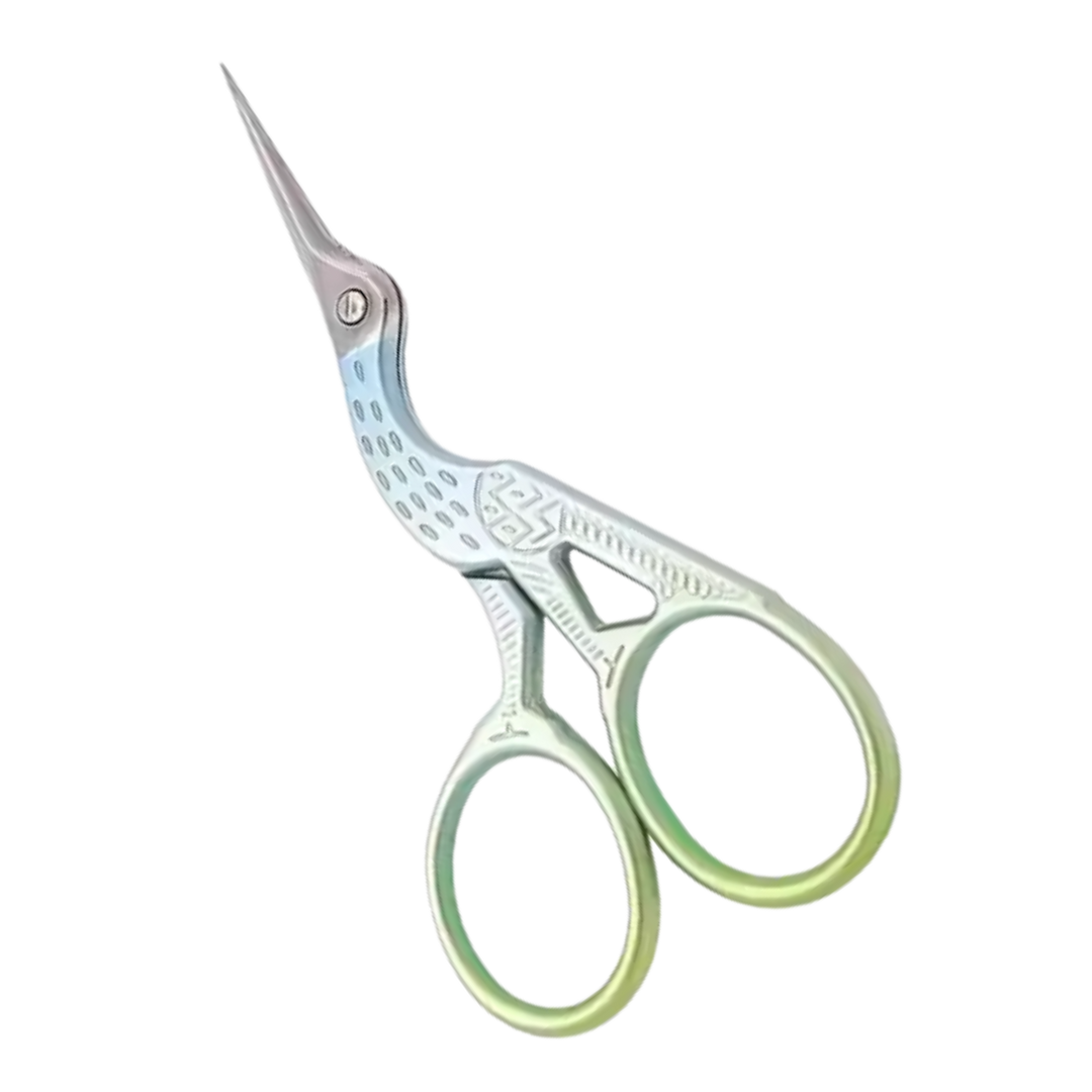 Colorful Vintage Crane Embroidery Scissors
