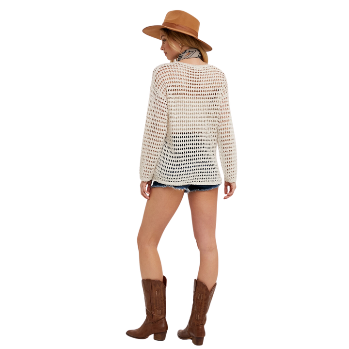 Open Knit Sweater Pullover