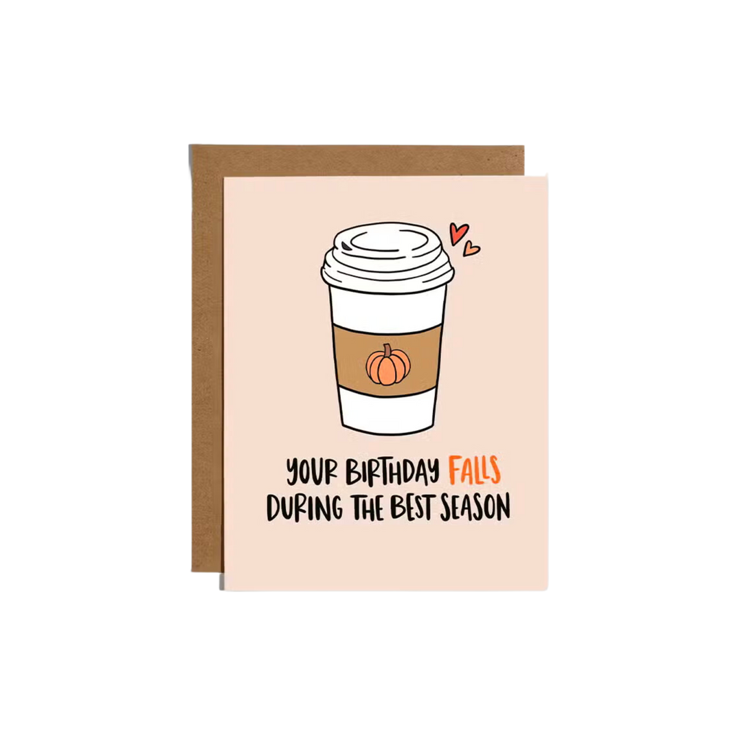 Pumpkin Spice Latte Birthday Card