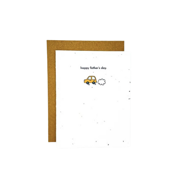 Happy Father's Day Cute Car Plantable Card