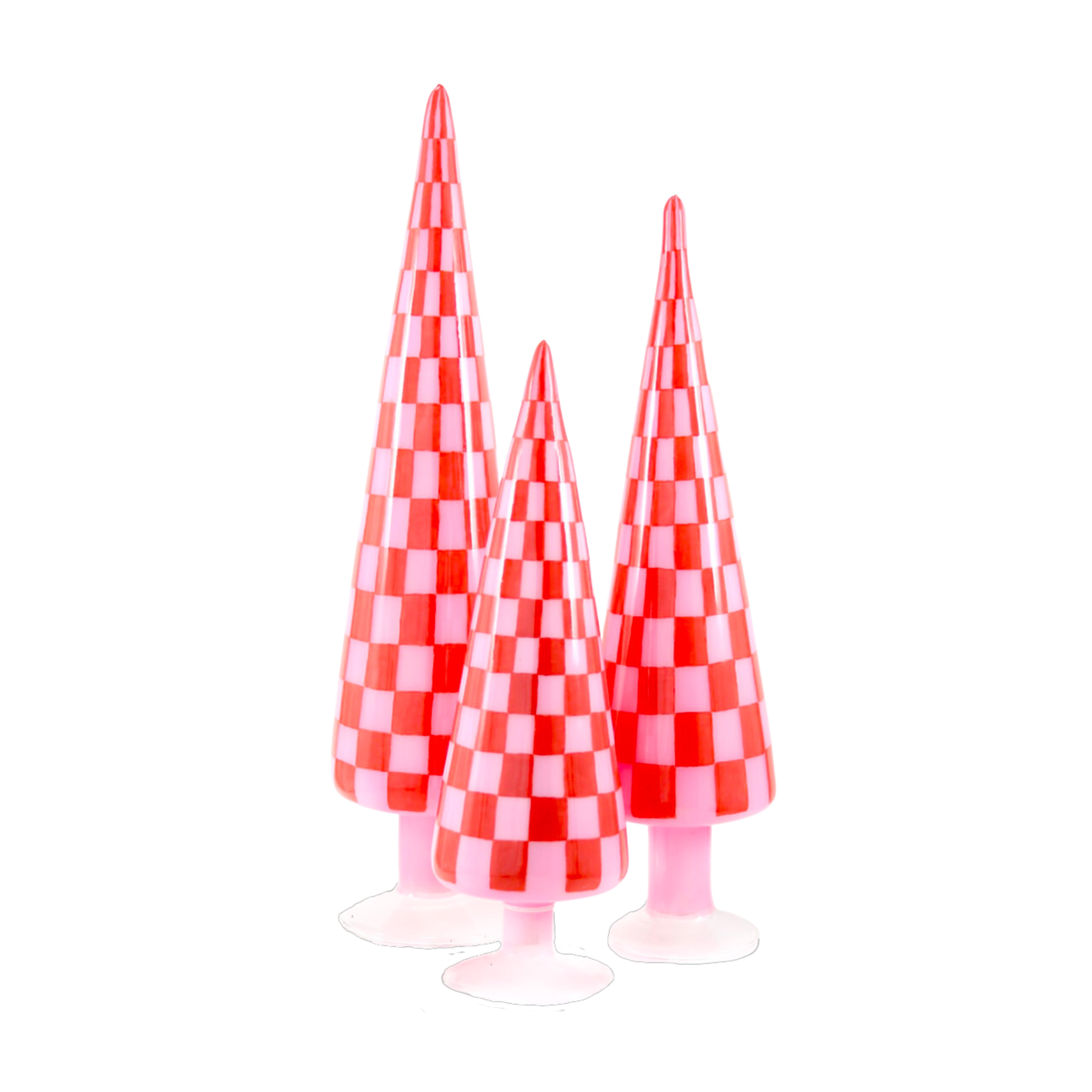 Checker Red Tree Red Checker Trees – Golden Hour Gift Co