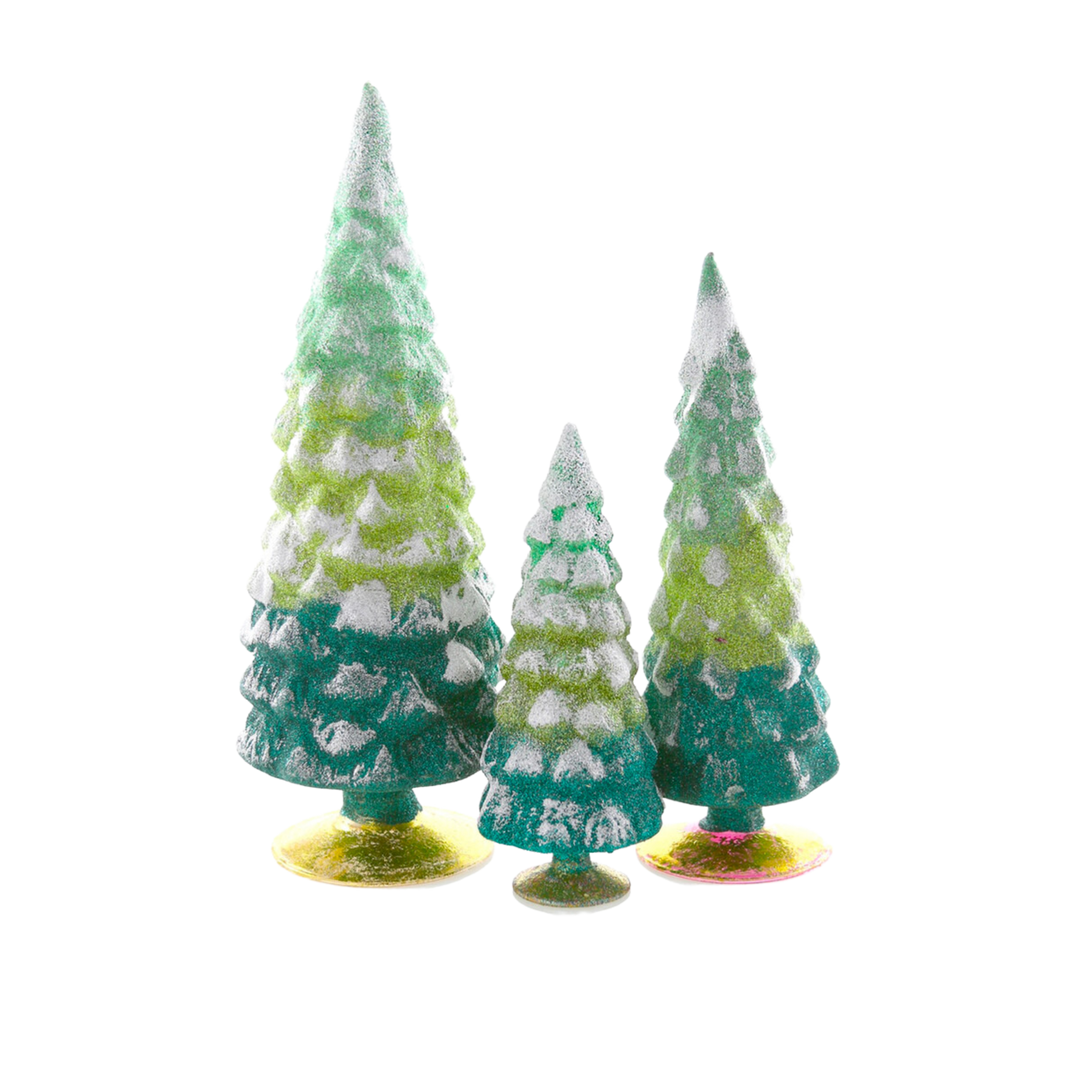 Green Glitter Gradient Trees