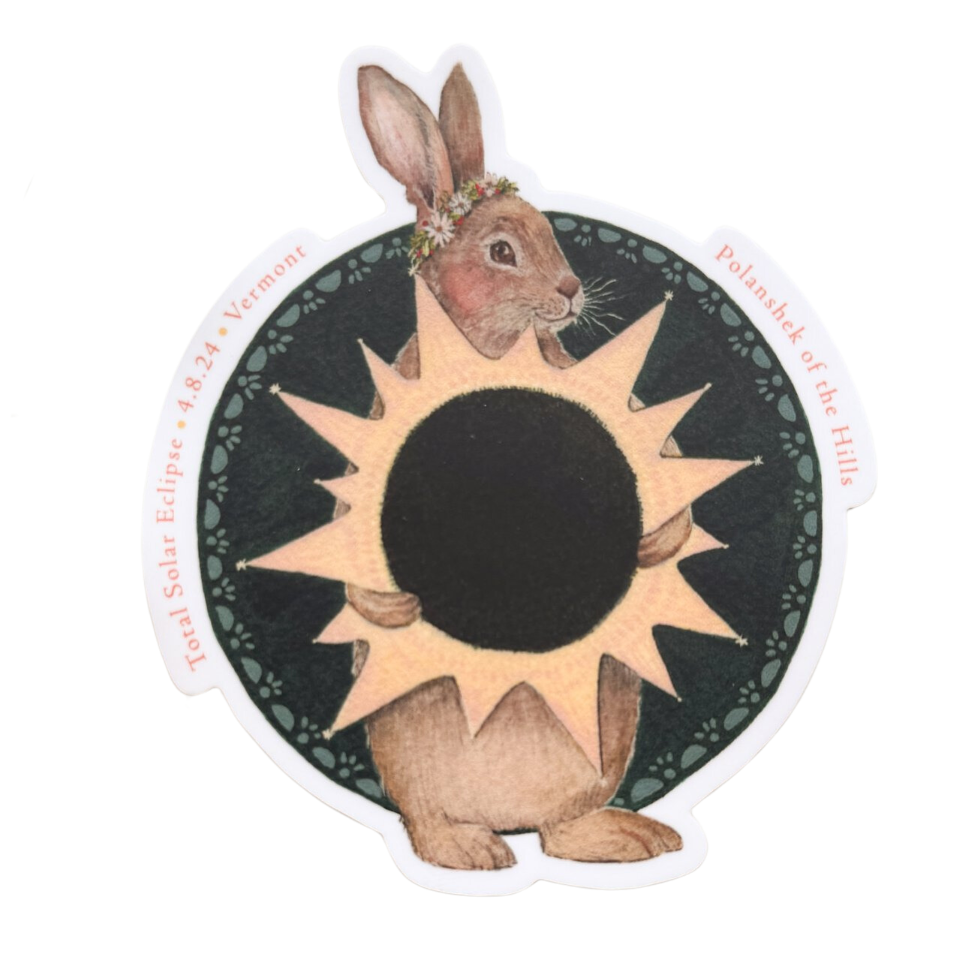 Eclipse And Rabbits Rabbit Eclipse Sticker – Golden Hour Gift Co
