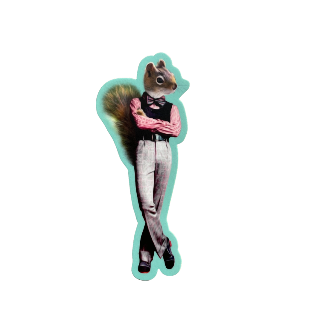 Squirrel in Clothes Funny Animal Sticker