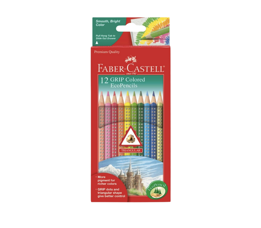 12 Grip EcoPencils - Colored Pencils w/ Raised Grip