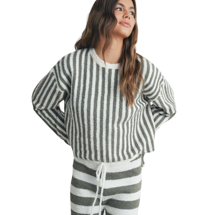 Cozy Striped Round Neck Sweater