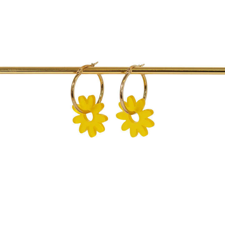 Marguerite Daisy Hoop Earrings