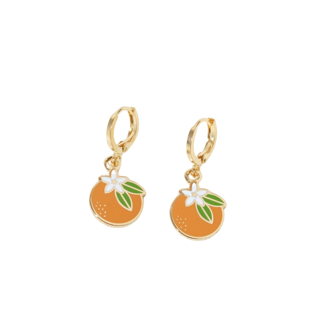 Orange Blossom Huggie Hoop Earrings