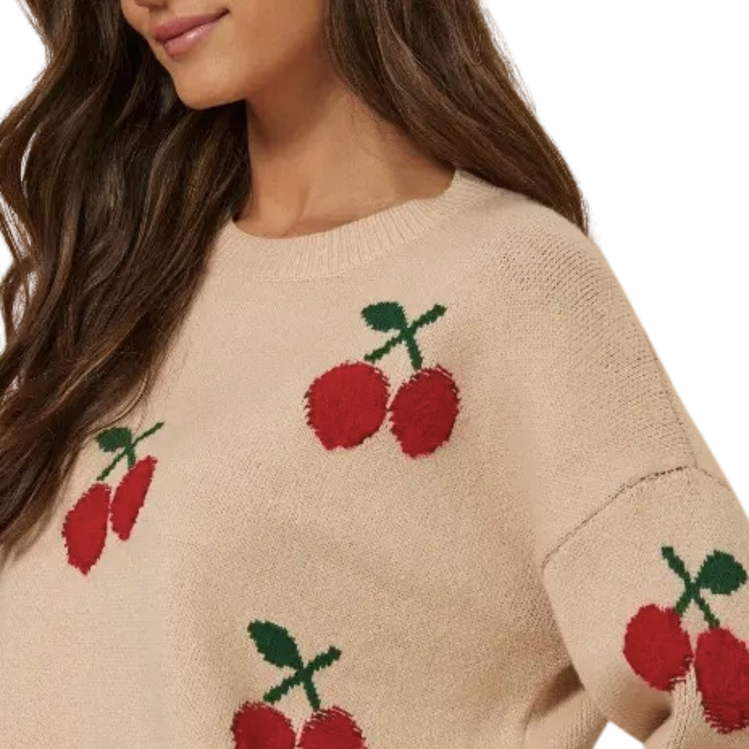 Cherries Knit Sweater