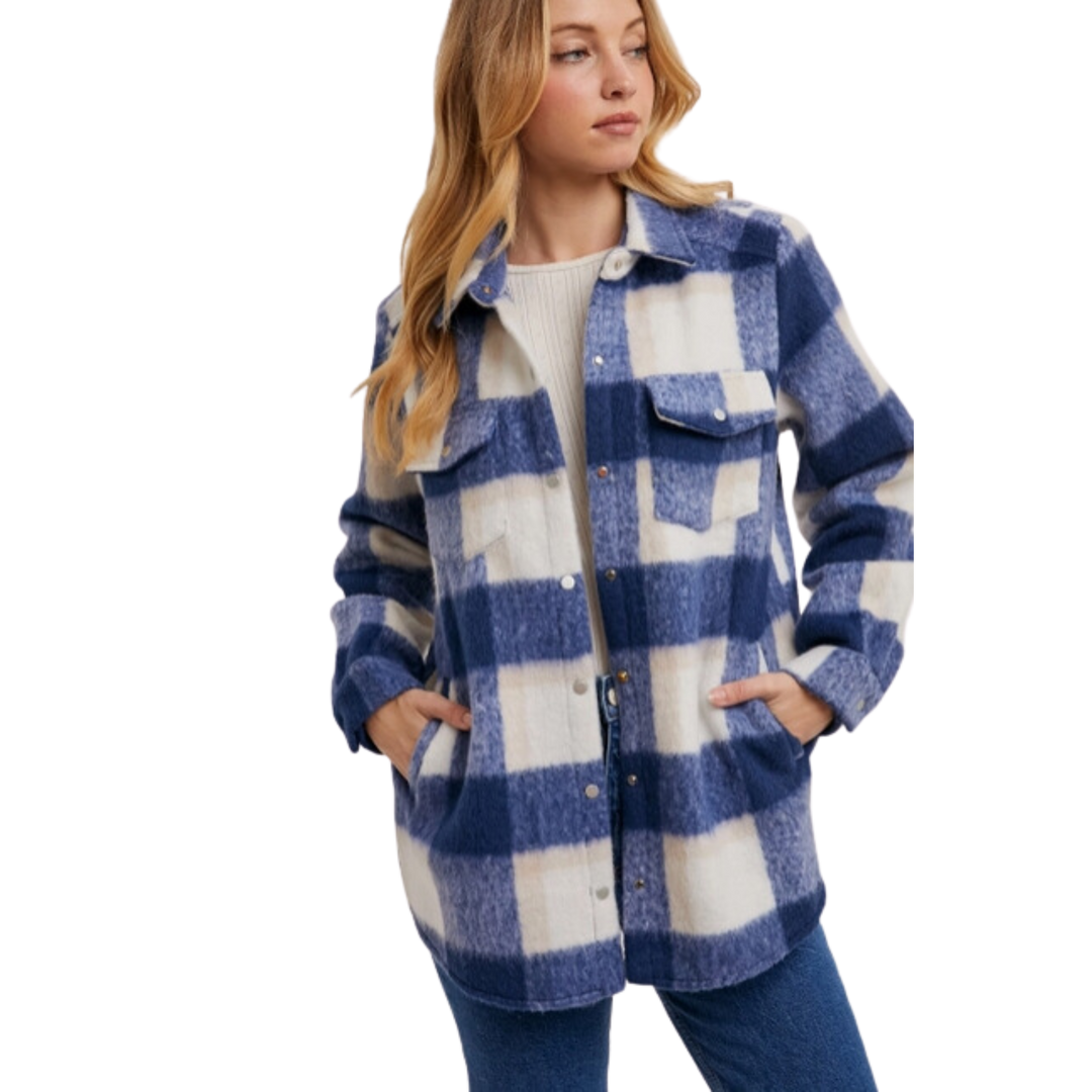 Plaid Brushed Flannel Shacket