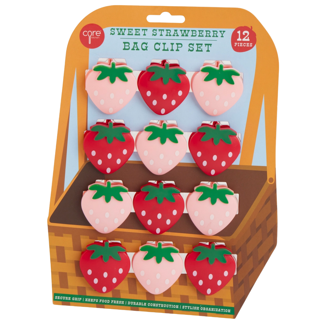 12 pc Strawberry Bag Clips
