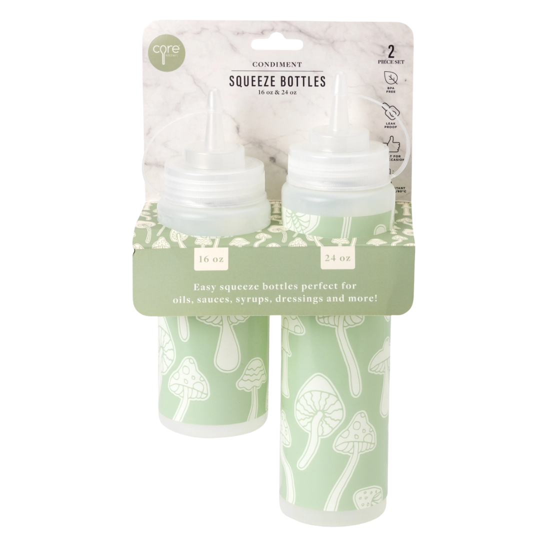 2pc Condiment Squeeze Bottles - Mushrooms