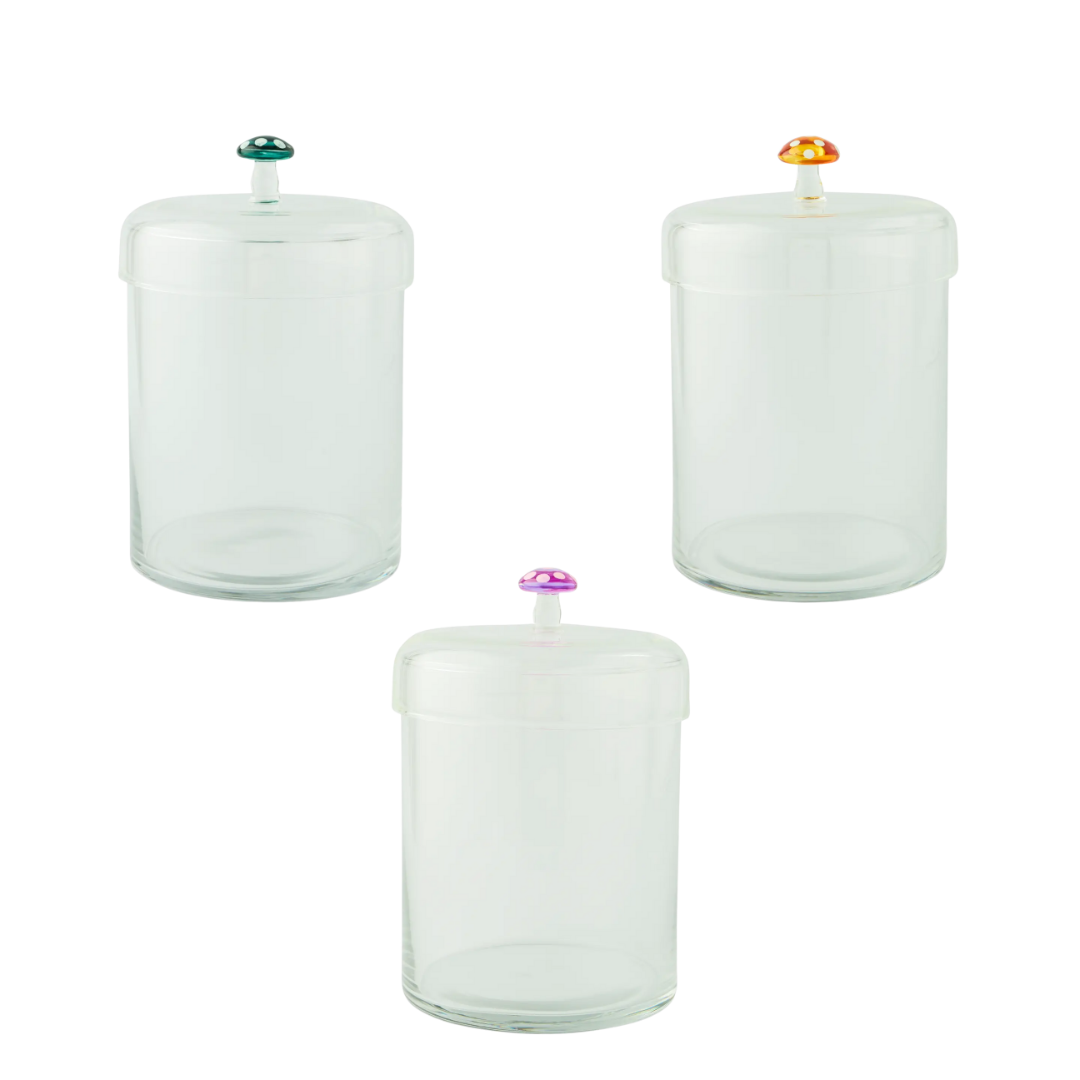 44oz Glass Canister w/ Glass Mushroom Lid