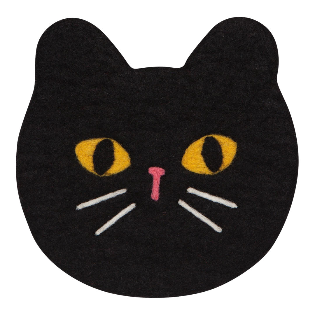Black Cat Felt Wool Trivet