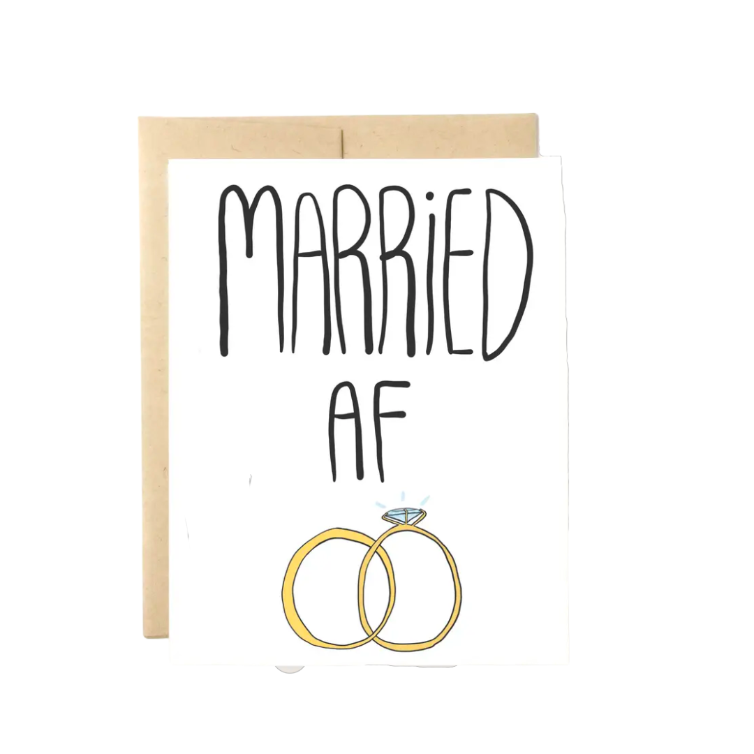 Married AF Funny Wedding Card