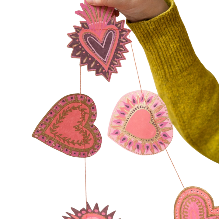 Sweet Hearts Sewn Garland