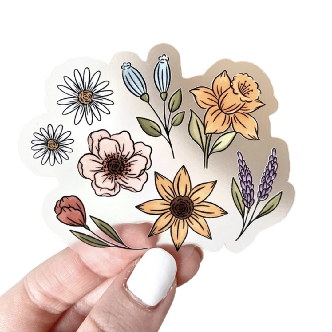 Clear Floral Favorites Sticker