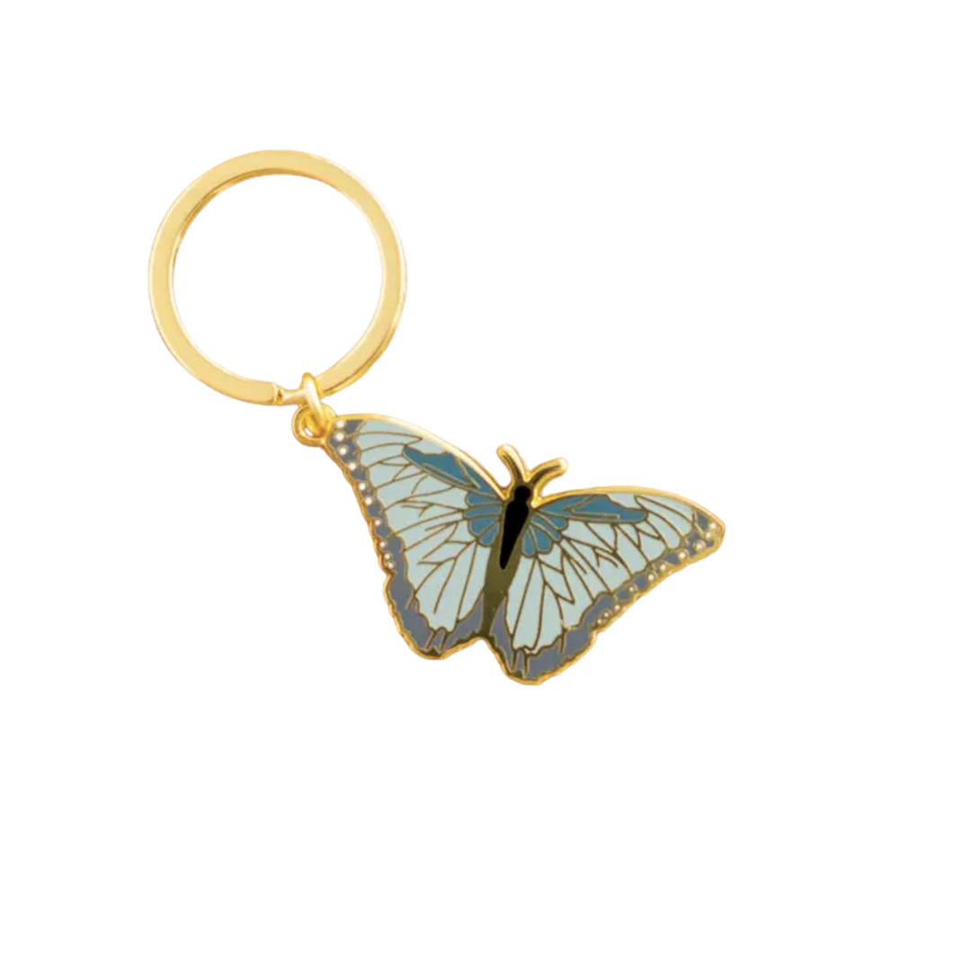 Blue Morpho Metal Keychain