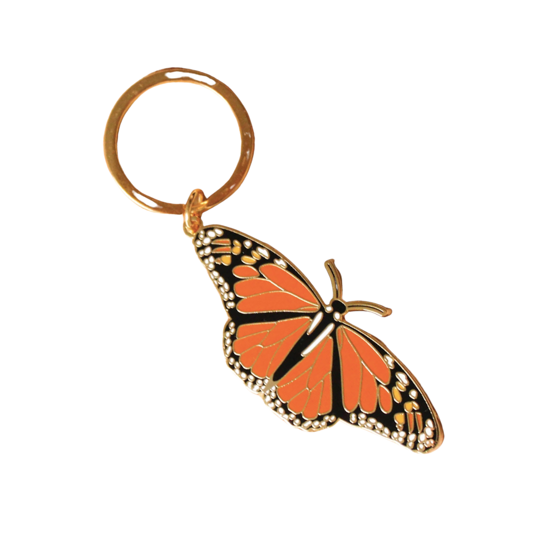 Monarch Butterfly Metal Keychain