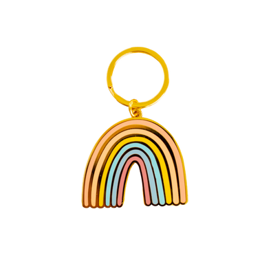 Pastel Rainbow Metal Keychain